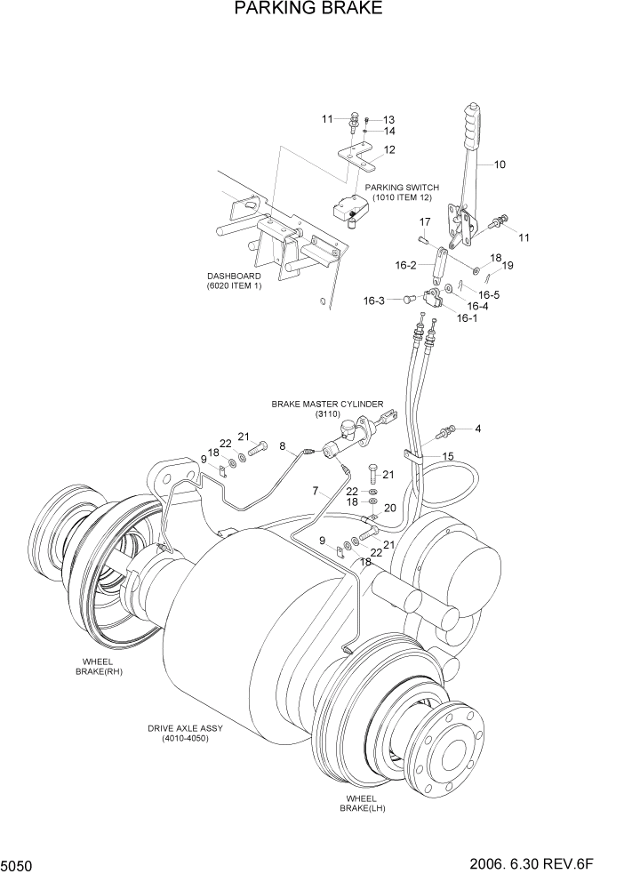 Схема запчастей Hyundai HBF20/HBF25/HBF30/HBF32/HBF20-7 - PAGE 5050 PARKING BRAKE РУЛЕВОЕ & СИСТЕМА УПРАВЛЕНИЯ