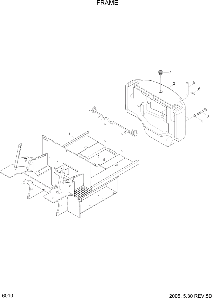 Схема запчастей Hyundai HBF20/HBF25/HBF30/HBF32/HBF20-7 - PAGE 6010 FRAME СТРУКТУРА