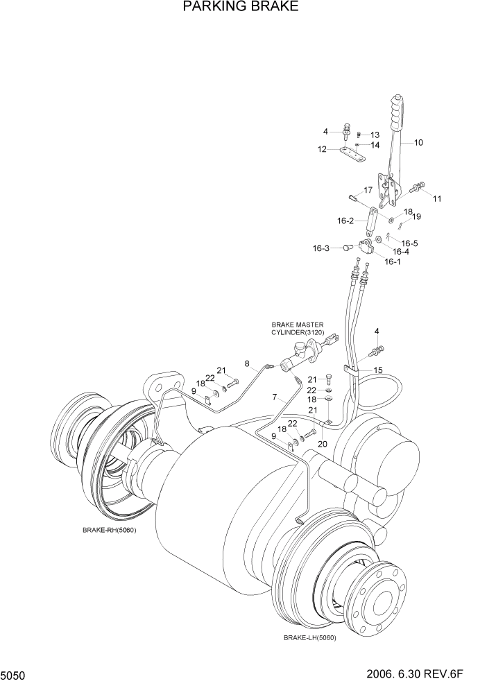 Схема запчастей Hyundai HBF20/HBF25/HBF30C-7 - PAGE 5050 PARKING BRAKE РУЛЕВОЕ & СИСТЕМА УПРАВЛЕНИЯ