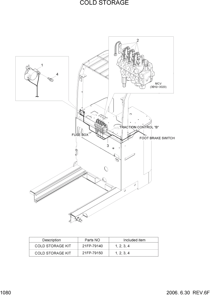 Схема запчастей Hyundai HBR20/HBR25-7 - PAGE 1080 COLD STORAGE ЭЛЕКТРИЧЕСКАЯ СИСТЕМА