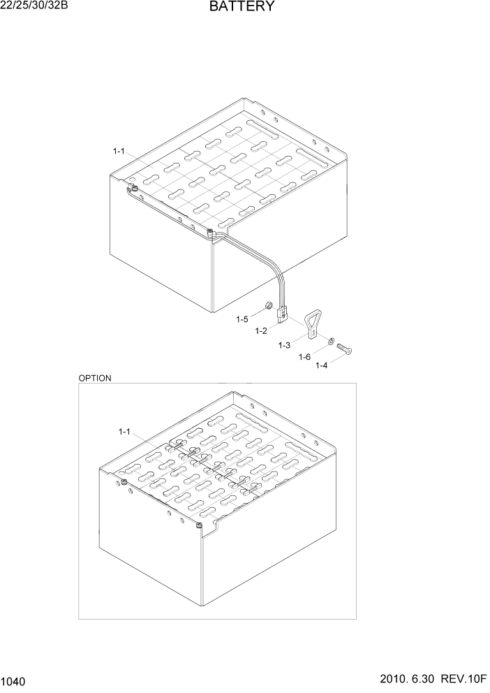 Схема запчастей Hyundai 22/25/30/32B-7 - PAGE 1040 BATTERY ЭЛЕКТРИЧЕСКАЯ СИСТЕМА