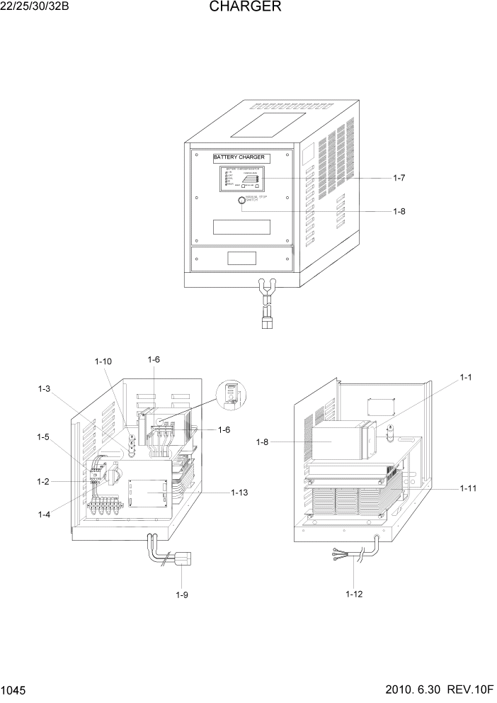 Схема запчастей Hyundai 22/25/30/32B-7 - PAGE 1045 CHARGER ЭЛЕКТРИЧЕСКАЯ СИСТЕМА