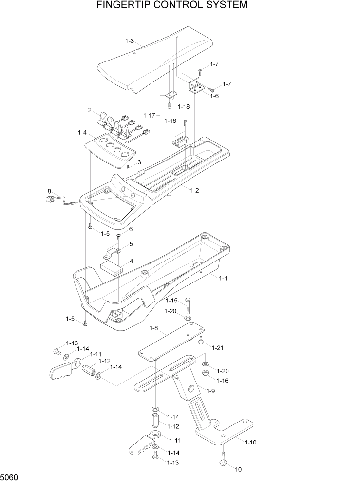 Схема запчастей Hyundai 22/25/30/32B-7 - PAGE 5060 FINGERTIP CONTROL SYSTEM РУЛЕВОЕ & СИСТЕМА УПРАВЛЕНИЯ