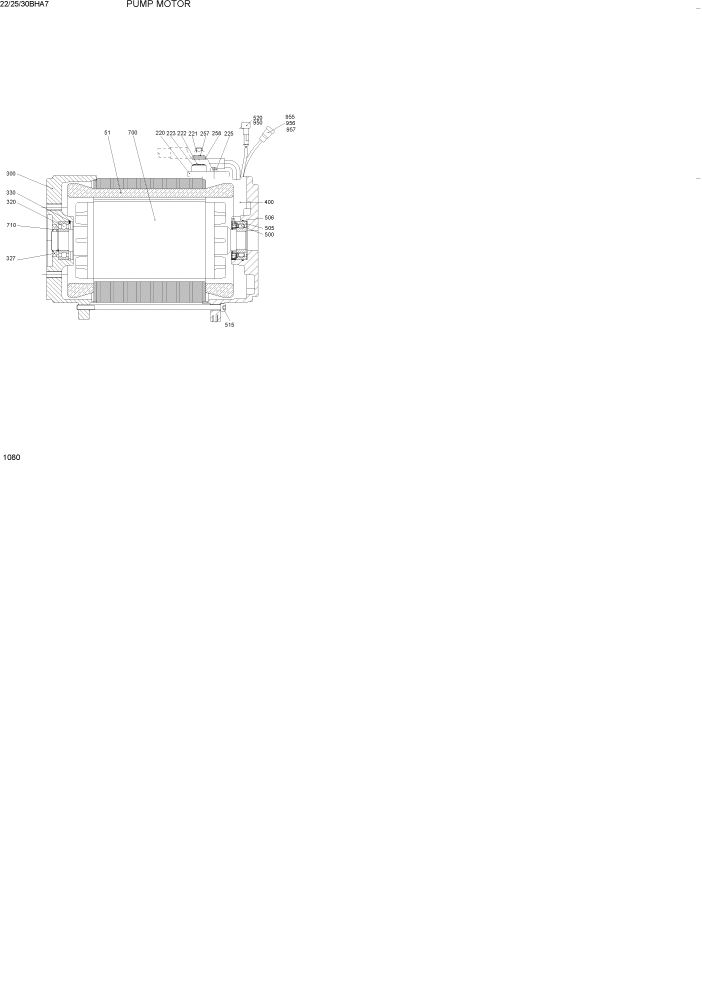 Схема запчастей Hyundai 22/25/30BHA-7 - PAGE 1080 PUMP MOTOR ЭЛЕКТРИЧЕСКАЯ СИСТЕМА