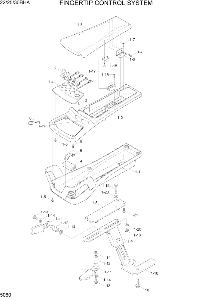 Схема запчастей Hyundai 22/25/30BHA-7 - PAGE 5060 FINGERTIP CONTROL SYSTEM РУЛЕВОЕ & СИСТЕМА УПРАВЛЕНИЯ