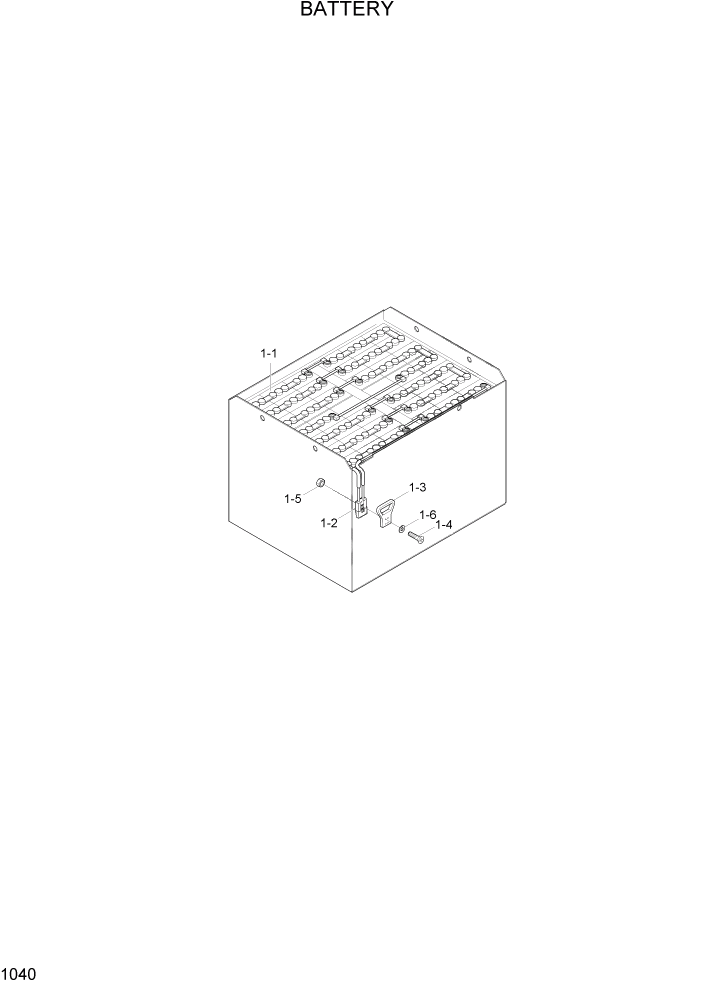 Схема запчастей Hyundai 35/40/45/50B - PAGE 1040 BATTERY ЭЛЕКТРИЧЕСКАЯ СИСТЕМА