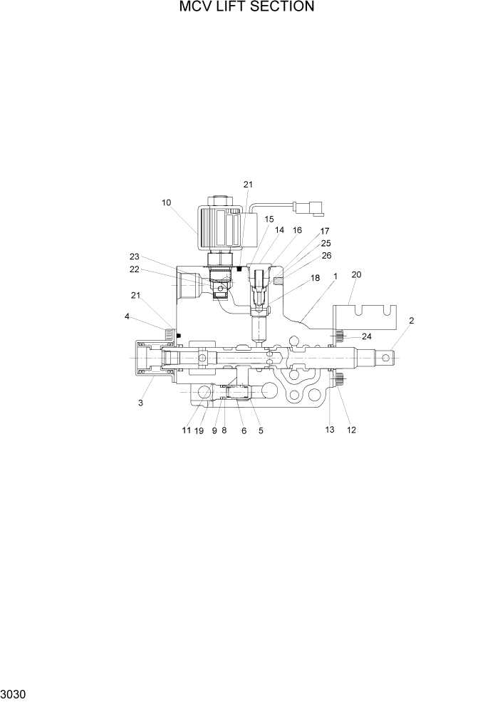 Схема запчастей Hyundai 35/40/45/50B - PAGE 3030 MCV LIFT SECTION ГИДРАВЛИЧЕСКИЕ КОМПОНЕНТЫ