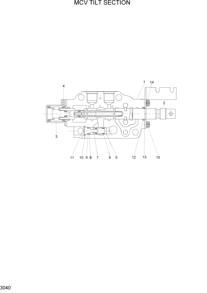 Схема запчастей Hyundai 35/40/45/50B - PAGE 3040 MCV TILT SECTION ГИДРАВЛИЧЕСКИЕ КОМПОНЕНТЫ