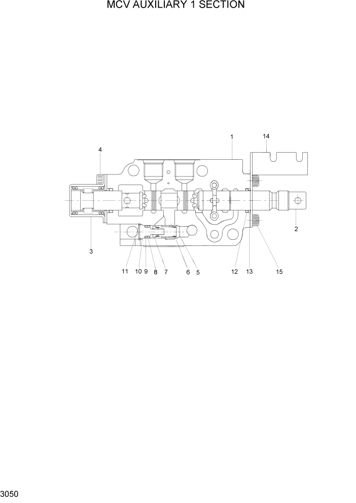 Схема запчастей Hyundai 35/40/45/50B - PAGE 3050 MCV AUXILIARY 1 SECTION ГИДРАВЛИЧЕСКИЕ КОМПОНЕНТЫ