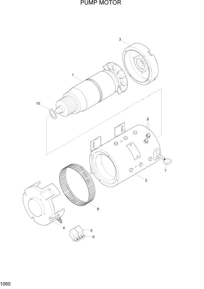 Схема запчастей Hyundai HBF15/HBF18T-5 - PAGE 1060 PUMP MOTOR ЭЛЕКТРИЧЕСКАЯ СИСТЕМА