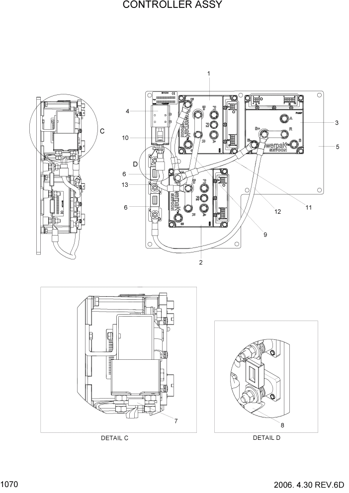 Схема запчастей Hyundai HBF15/HBF18T-5 - PAGE 1070 CONTROLLER ASSY ЭЛЕКТРИЧЕСКАЯ СИСТЕМА