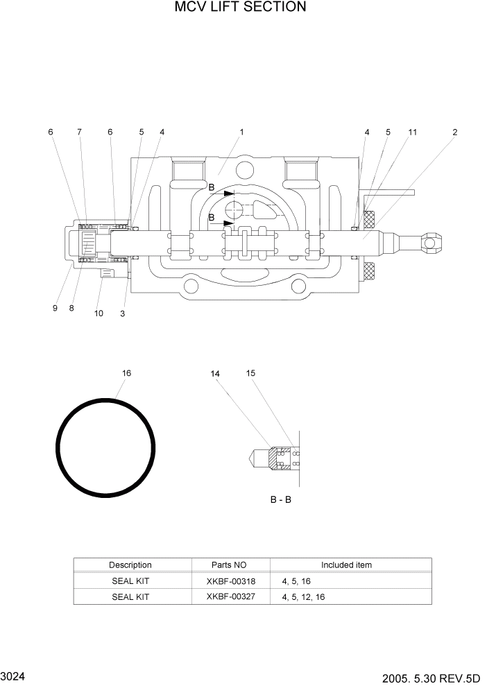 Схема запчастей Hyundai HBF15/HBF18T-5 - PAGE 3024 MCV LIFT SECTION ГИДРАВЛИЧЕСКИЕ КОМПОНЕНТЫ