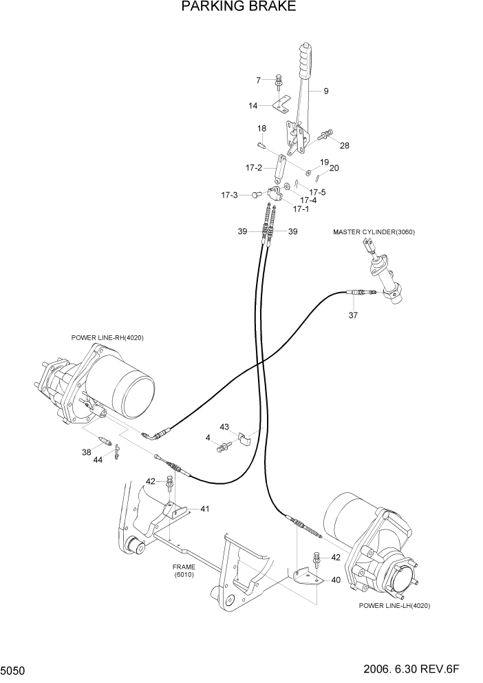 Схема запчастей Hyundai HBF15/HBF18T-5 - PAGE 5050 PARKING BRAKE РУЛЕВОЕ & СИСТЕМА УПРАВЛЕНИЯ