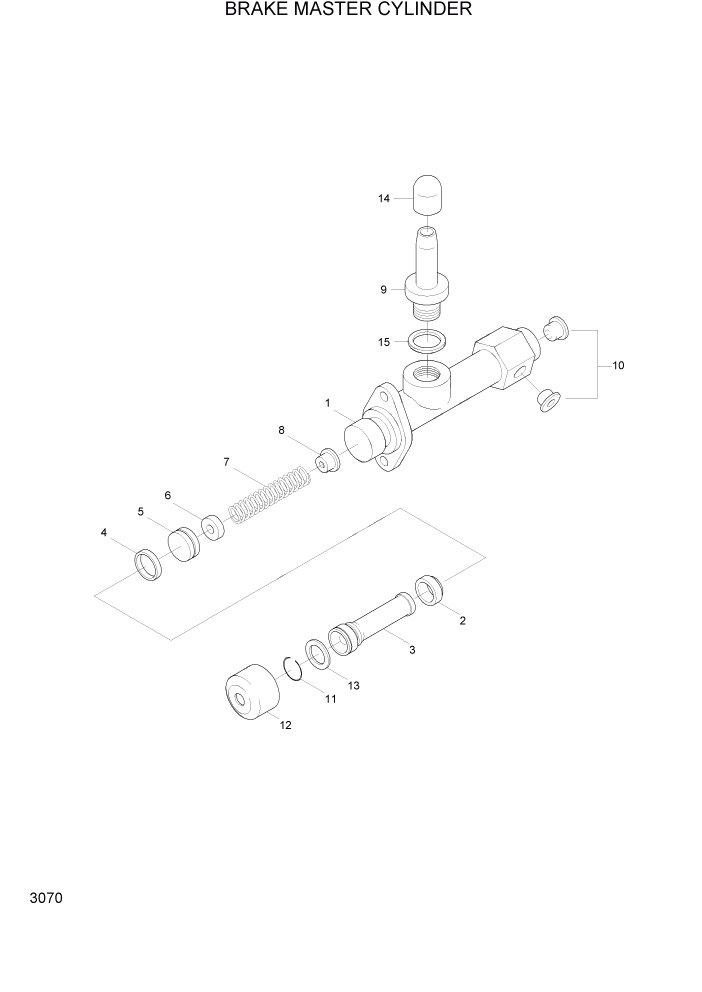 Схема запчастей Hyundai HBF15/HBF18-3 - PAGE 3070 BRAKE MASTER CYLINDER ГИДРАВЛИЧЕСКИЕ КОМПОНЕНТЫ