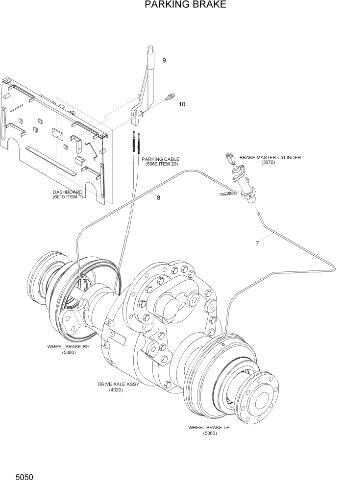 Схема запчастей Hyundai HBF15/HBF18-3 - PAGE 5050 PARKING BRAKE РУЛЕВОЕ & СИСТЕМА УПРАВЛЕНИЯ