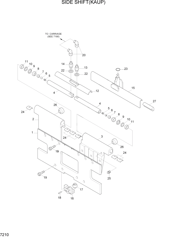 Схема запчастей Hyundai HBF15/HBF18-3 - PAGE 7210 SIDE SHIFT(KAUP) РАБОЧЕЕ ОБОРУДОВАНИЕ