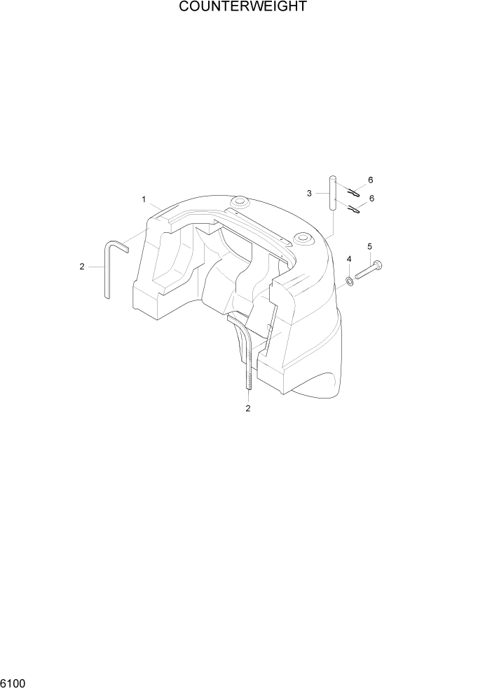 Схема запчастей Hyundai 15G/18G/20GA-7 - PAGE 6100 COUNTERWEIGHT СТРУКТУРА