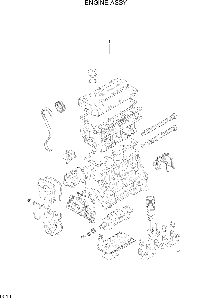 Схема запчастей Hyundai 15G/18G/20GA-7 - PAGE 9010 ENGINE ASSY ДВИГАТЕЛЬ БАЗА