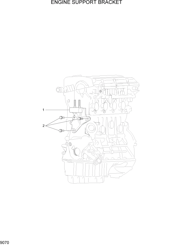 Схема запчастей Hyundai 15G/18G/20GA-7 - PAGE 9070 ENGINE SUPPORT BRACKET ДВИГАТЕЛЬ БАЗА