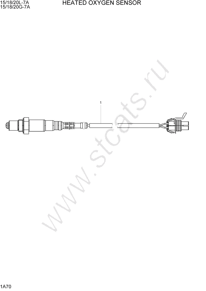 Схема запчастей Hyundai 15/18/20G-7A - PAGE 1A70 HEATED OXYGEN SENSOR СИСТЕМА ДВИГАТЕЛЯ