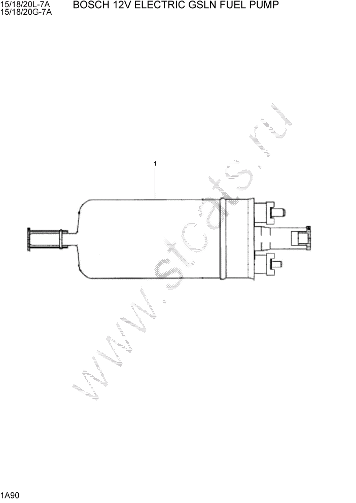 Схема запчастей Hyundai 15/18/20G-7A - PAGE 1A90 BOSCH 12V ELECTRICAL GSLN FUEL PUMP СИСТЕМА ДВИГАТЕЛЯ