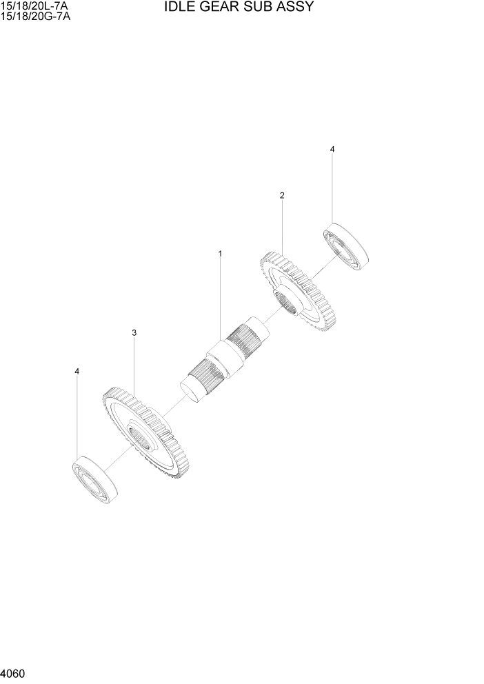 Схема запчастей Hyundai 15/18/20G-7A - PAGE 4060 IDLE GEAR SUB ASSY СИЛОВАЯ СИСТЕМА