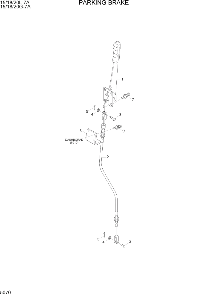 Схема запчастей Hyundai 15/18/20G-7A - PAGE 5070 PARKING BRAKE СИСТЕМА УПРАВЛЕНИЯ