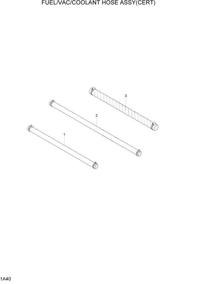 Схема запчастей Hyundai 15L/18L/20LA - PAGE 1A40 FUEL/VAC/COOLANT HOSE ASSY(CERT) СИСТЕМА ДВИГАТЕЛЯ