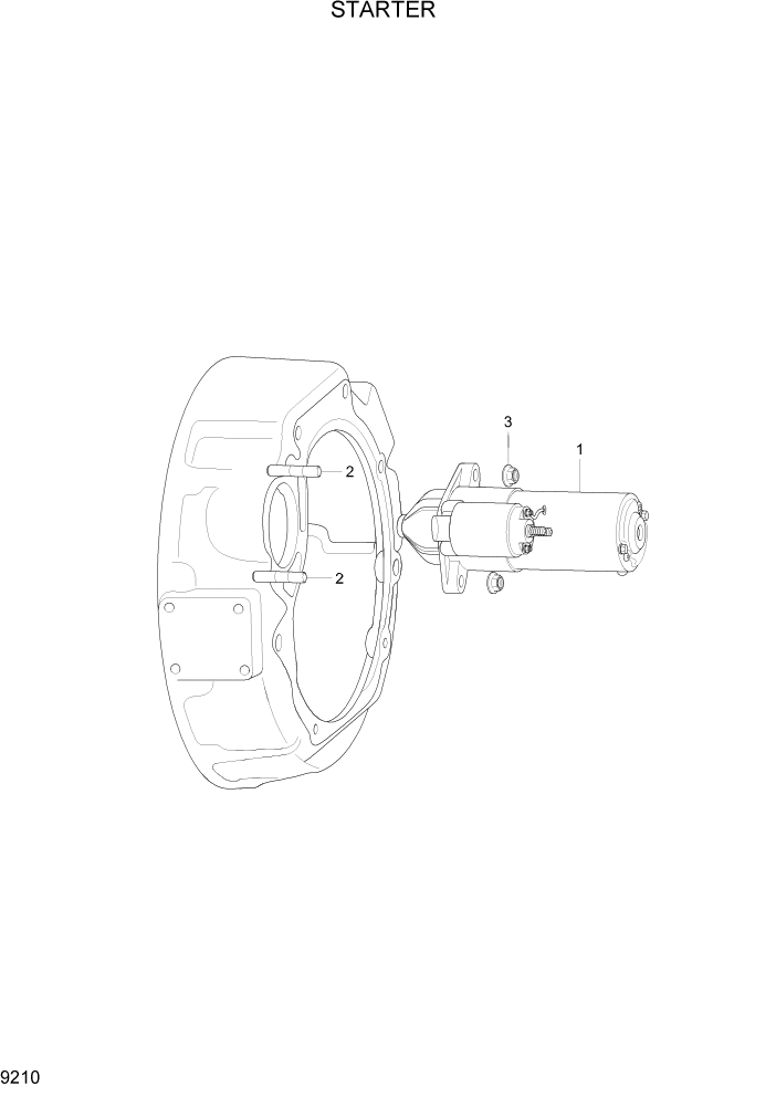 Схема запчастей Hyundai 15L/18L/20LA - PAGE 9210 STARTER ДВИГАТЕЛЬ БАЗА