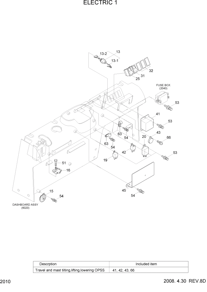 Схема запчастей Hyundai 15LC/18LC/20LCA-7 - PAGE 2010 ELECTRIC 1 ЭЛЕКТРИЧЕСКАЯ СИСТЕМА