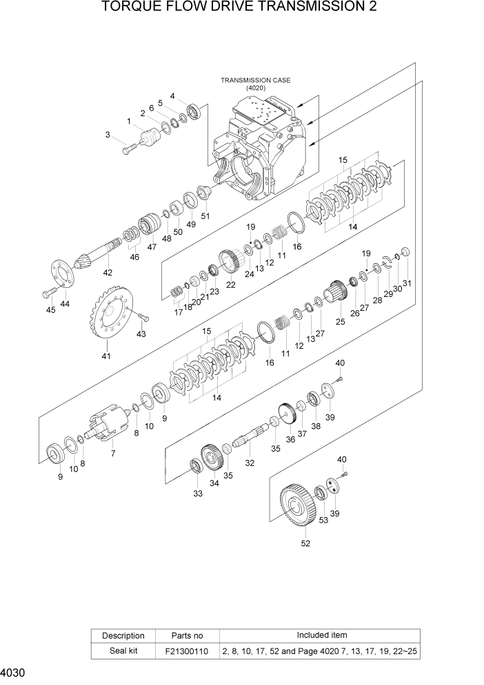 Схема запчастей Hyundai 15LC/18LC/20LCA-7 - PAGE 4030 TORQUE FLOW DRIVE TRANSMISSION 2 СИЛОВАЯ СИСТЕМА