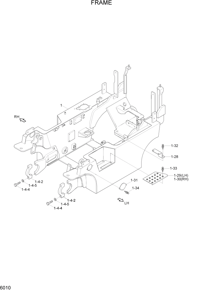 Схема запчастей Hyundai 15LC/18LC/20LCA-7 - PAGE 6010 FRAME СТРУКТУРА