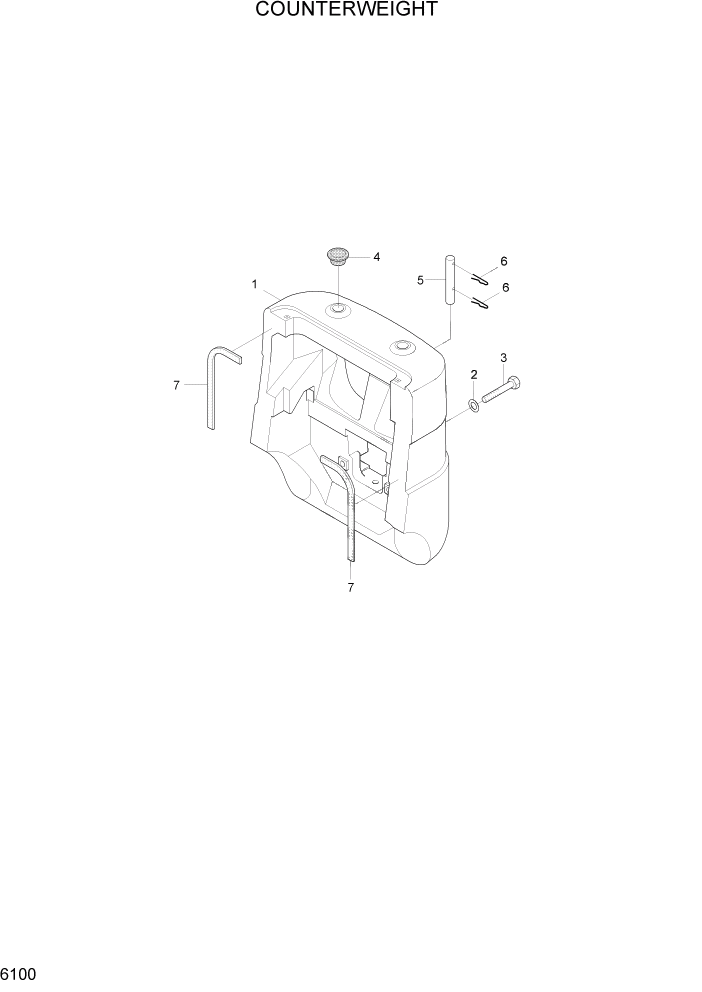 Схема запчастей Hyundai 15LC/18LC/20LCA-7 - PAGE 6100 COUNTERWEIGHT СТРУКТУРА