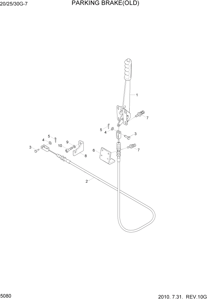 Схема запчастей Hyundai 20/25/30G-7 - PAGE 5080 PARKING BRAKE(OLD) СИСТЕМА УПРАВЛЕНИЯ