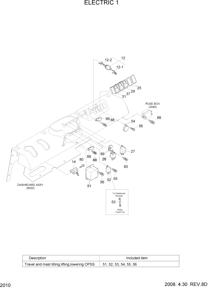 Схема запчастей Hyundai 20/25/30L-7 - PAGE 2010 ELECTRIC 1 ЭЛЕКТРИЧЕСКАЯ СИСТЕМА