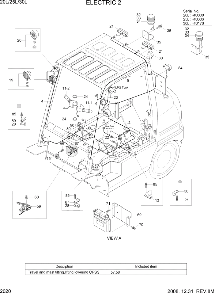 Схема запчастей Hyundai 20/25/30L-7 - PAGE 2020 ELECTRIC 2 ЭЛЕКТРИЧЕСКАЯ СИСТЕМА