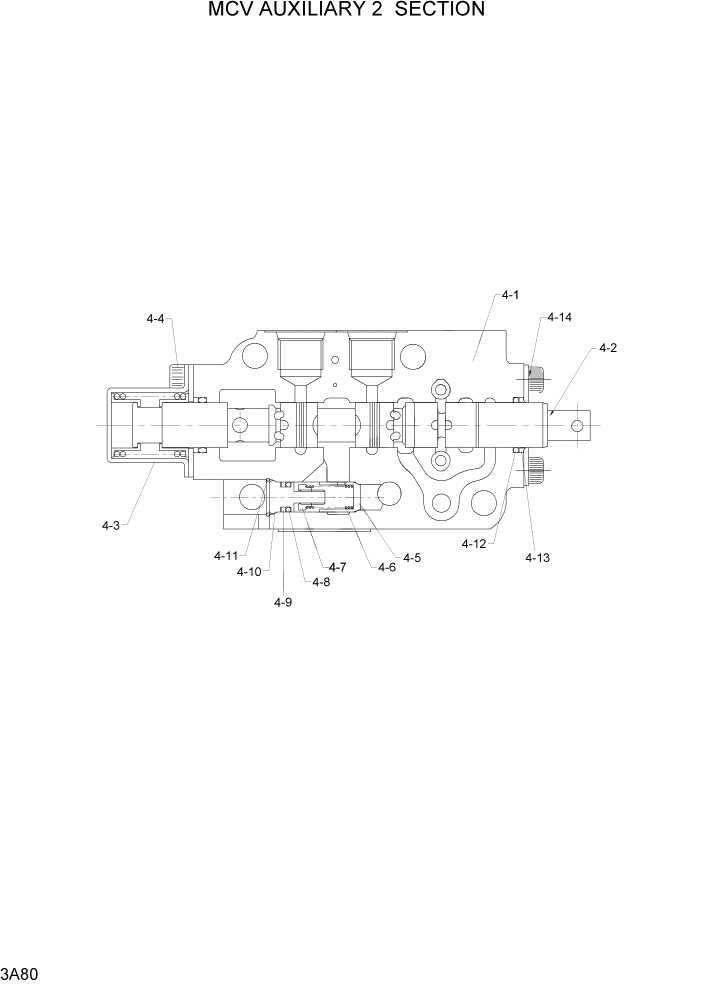 Схема запчастей Hyundai 20/25/30L-7 - PAGE 3A80 MCV AUXILIARY 2 SECTION ГИДРАВЛИЧЕСКАЯ СИСТЕМА