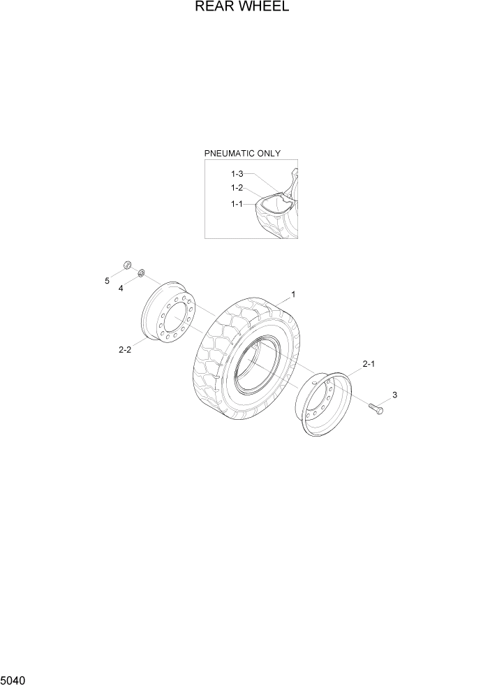 Схема запчастей Hyundai 20/25/30L-7 - PAGE 5040 REAR WHEEL СИСТЕМА УПРАВЛЕНИЯ