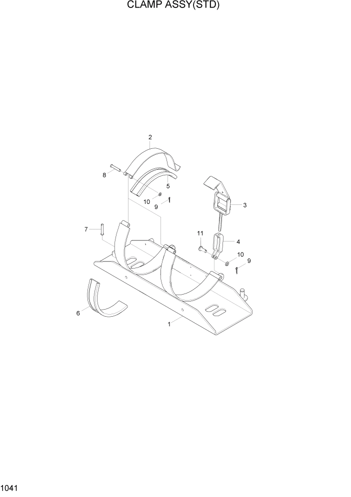 Схема запчастей Hyundai 20/25/30LC-7 - PAGE 1041 CLAMP ASSY(STD) СИСТЕМА ДВИГАТЕЛЯ