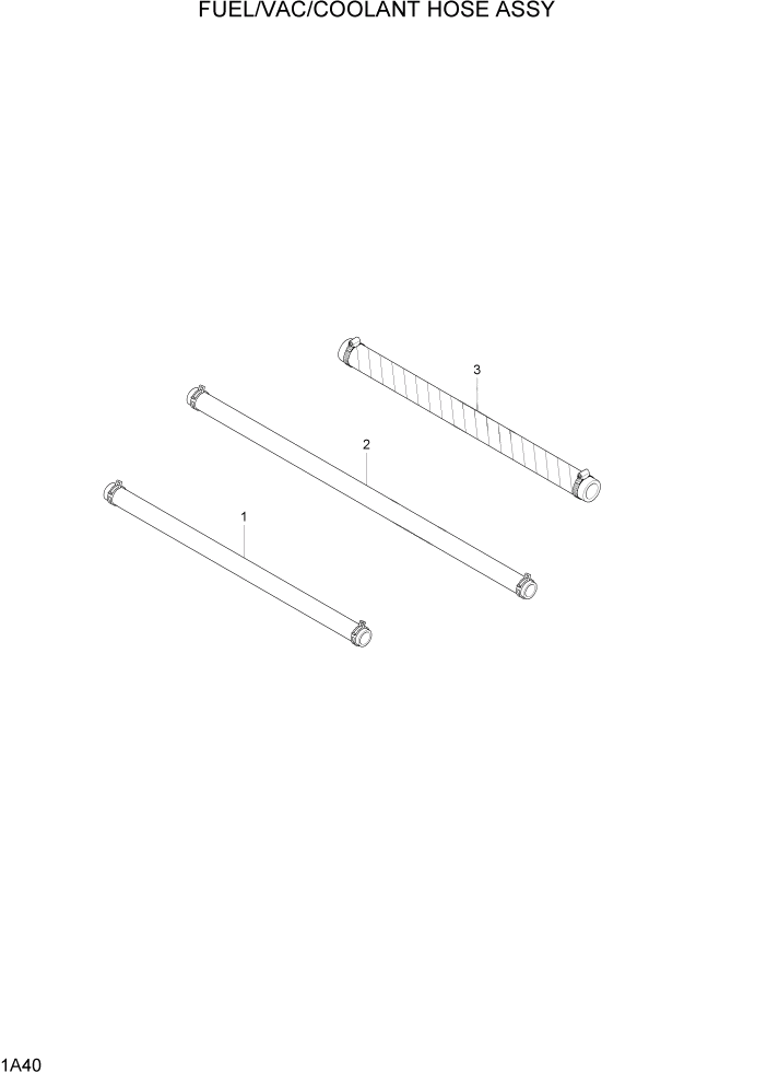 Схема запчастей Hyundai 20/25/30LC-7 - PAGE 1A40 FUEL/VAC/COOLANT HOSE ASSY(CERT) СИСТЕМА ДВИГАТЕЛЯ