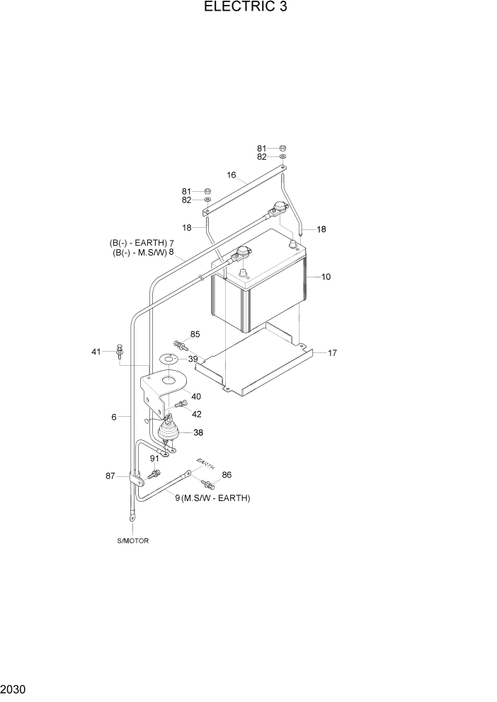 Схема запчастей Hyundai 20/25/30LC-7 - PAGE 2030 ELECTRIC 3 ЭЛЕКТРИЧЕСКАЯ СИСТЕМА