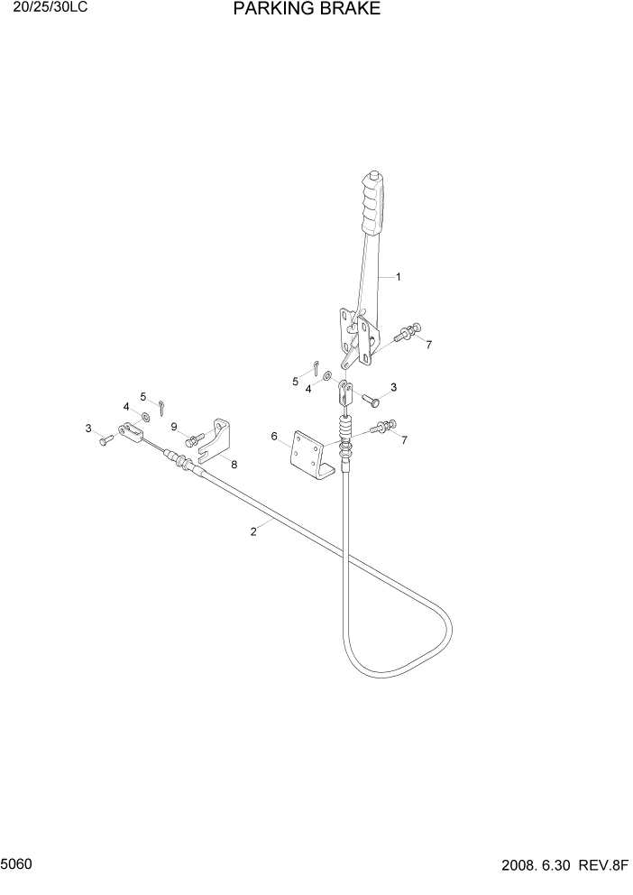 Схема запчастей Hyundai 20/25/30LC-7 - PAGE 5060 PARKING BRAKE СИСТЕМА УПРАВЛЕНИЯ