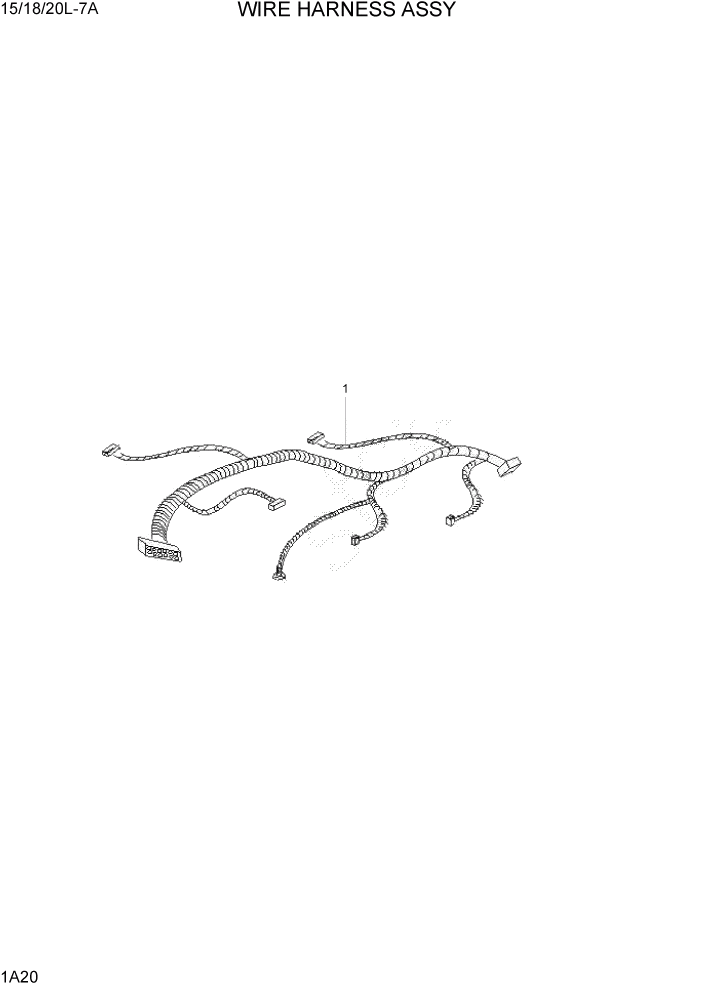 Схема запчастей Hyundai 25/30L-7A - PAGE 1A20 WIRE HARNESS ASSY СИСТЕМА ДВИГАТЕЛЯ