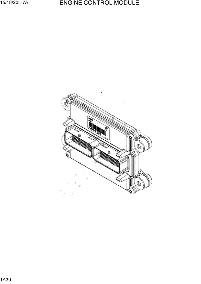 Схема запчастей Hyundai 25/30L-7A - PAGE 1A30 ENGINE CONTROL MODULE СИСТЕМА ДВИГАТЕЛЯ