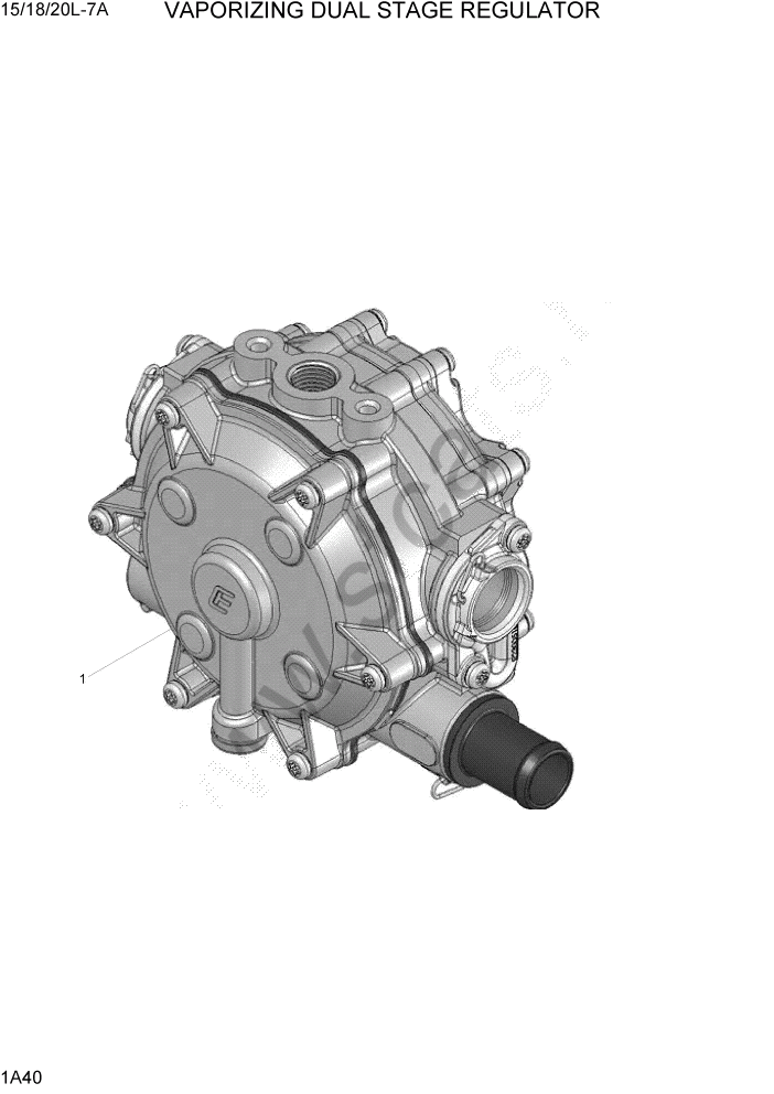 Схема запчастей Hyundai 25/30L-7A - PAGE 1A40 VAPORIZING DUAL STAGE REGULATOR СИСТЕМА ДВИГАТЕЛЯ