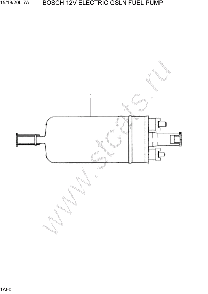 Схема запчастей Hyundai 25/30L-7A - PAGE 1A90 BOSCH 12V ELECTRIC GSLN FUEL PUMP СИСТЕМА ДВИГАТЕЛЯ