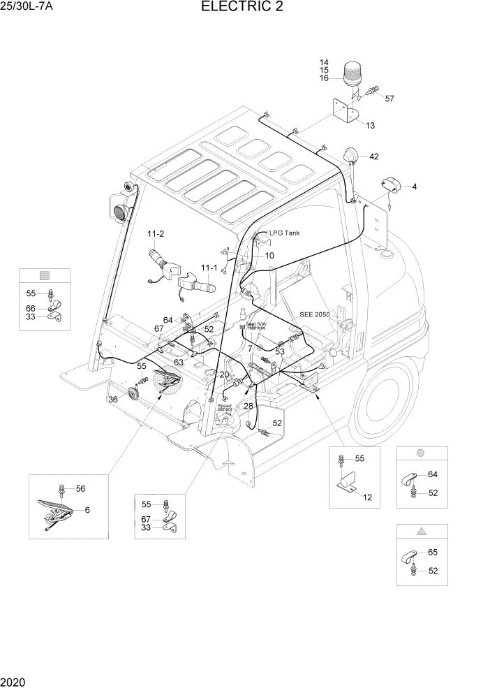 Схема запчастей Hyundai 25/30L-7A - PAGE 2020 ELECTRIC 2 ЭЛЕКТРИЧЕСКАЯ СИСТЕМА