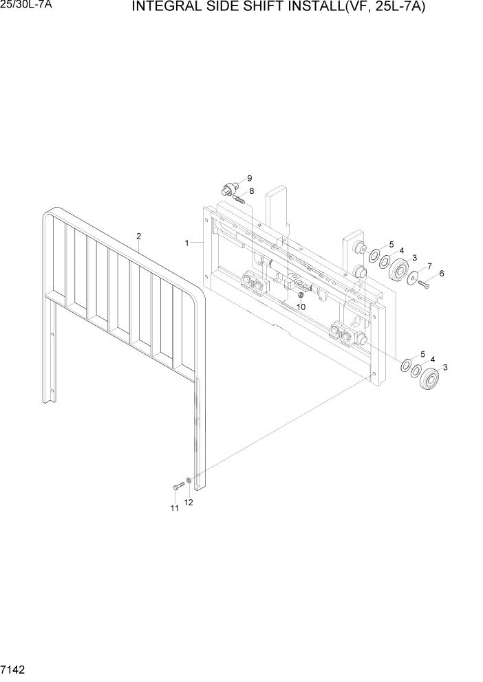 Схема запчастей Hyundai 25/30L-7A - PAGE 7142 INTEGRAL SIDE SHIFT INSTALL(VF,25L-7A) РАБОЧЕЕ ОБОРУДОВАНИЕ