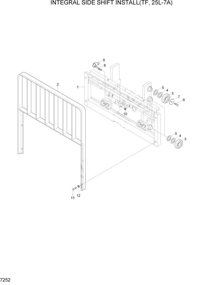 Схема запчастей Hyundai 25/30L-7A - PAGE 7252 INTEGRAL SIDE SHIFT INSTALL(TF,25L-7A) РАБОЧЕЕ ОБОРУДОВАНИЕ