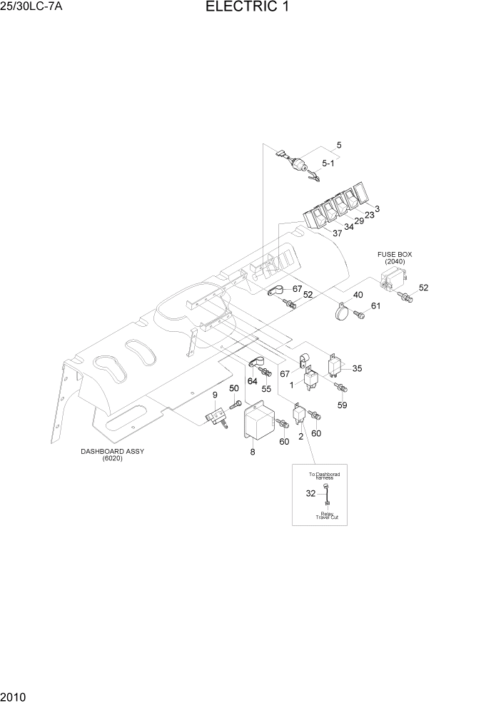 Схема запчастей Hyundai 25/30LC-7A - PAGE 2010 ELECTRIC 1 ЭЛЕКТРИЧЕСКАЯ СИСТЕМА